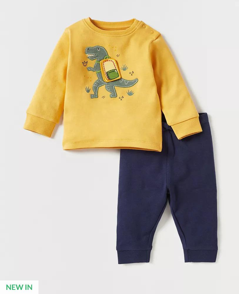 Juniors Pack of 2 Embroidered TRex PJ Set