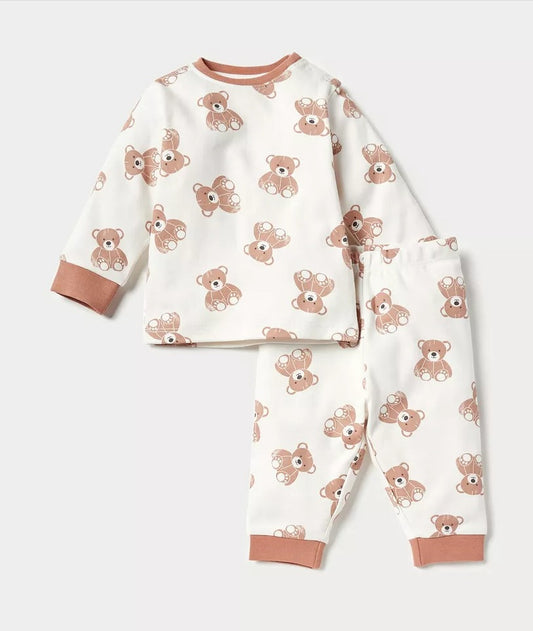 Juniors printed Bear Shirt & Trouser Set