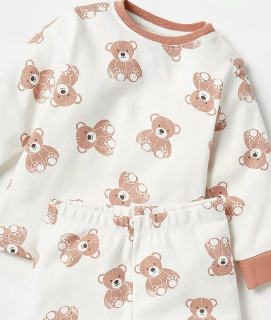 Juniors printed Bear Shirt & Trouser Set