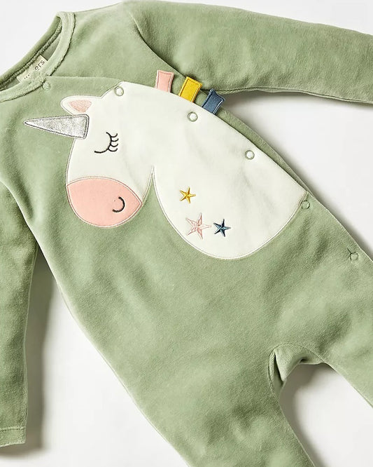 Juniors Appliqued Unicorn Sleepsuit