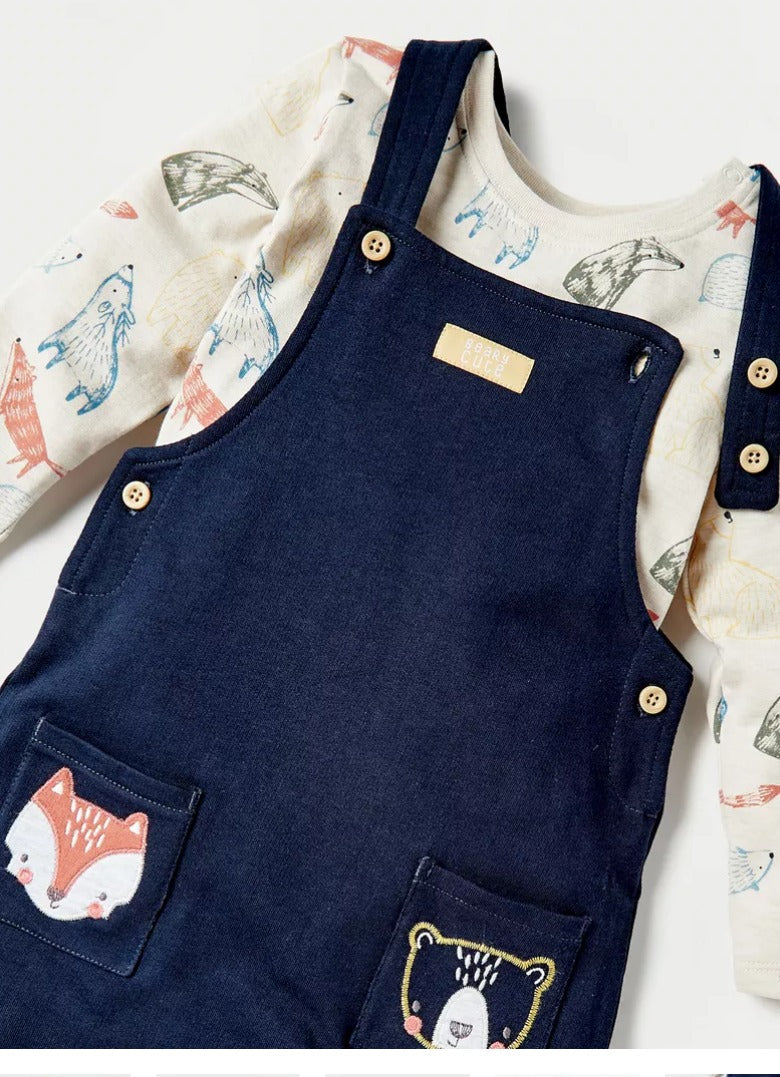 Juniors Corduroy Dungarees Set
