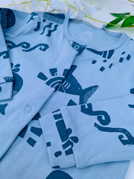 Next Printed Sea creatures Sleepsuit