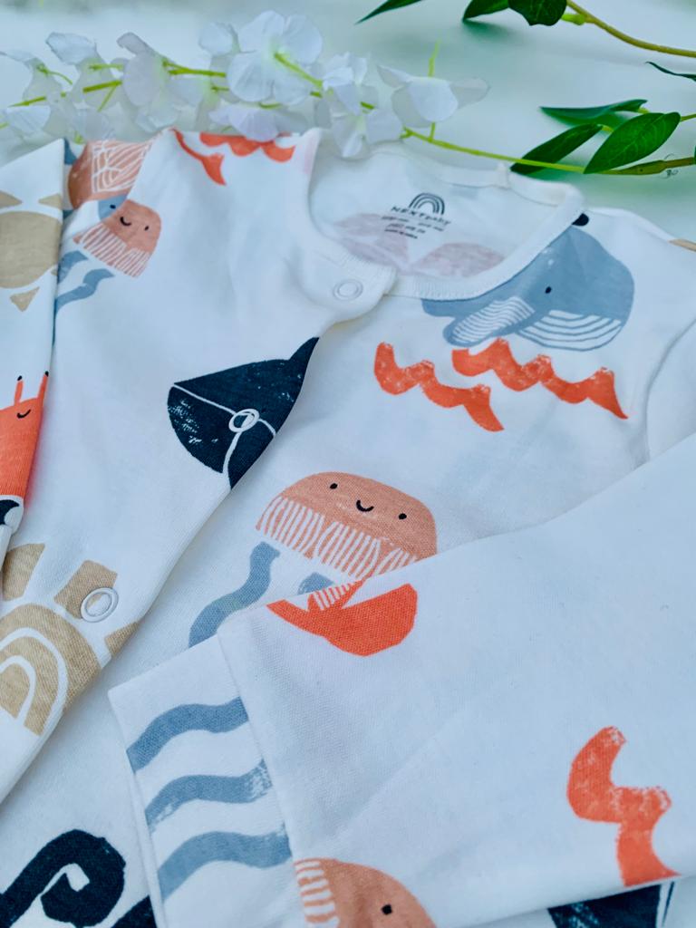 Next Printed Octopus Sleepsuit
