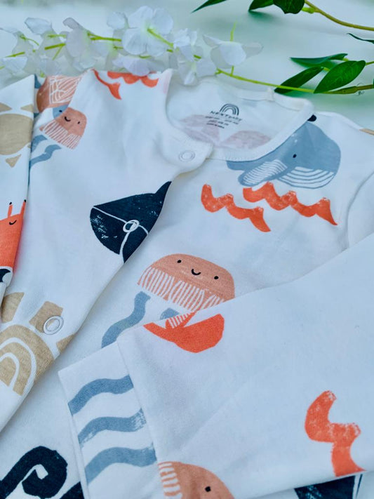 Next Printed Octopus Sleepsuit