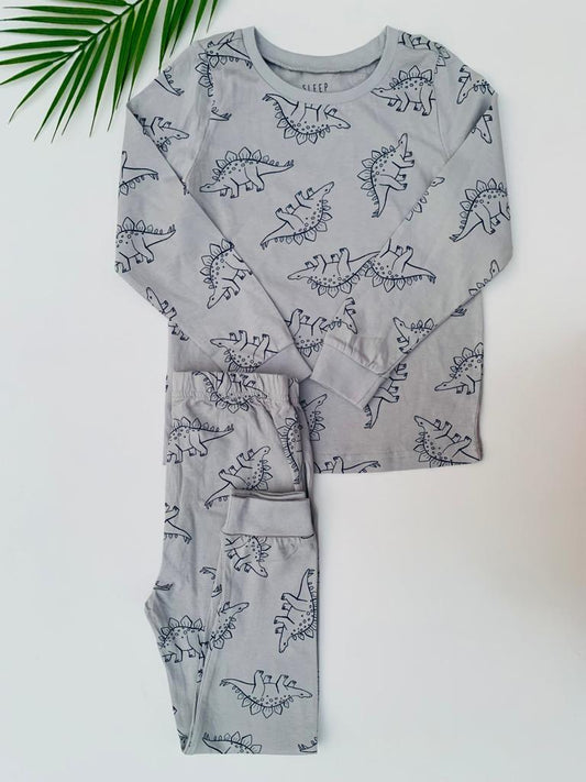 Tu Clothing Dino Print Grey Shirt & Trouser Set