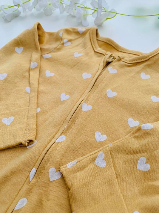 George Hearts Print Sleepsuit