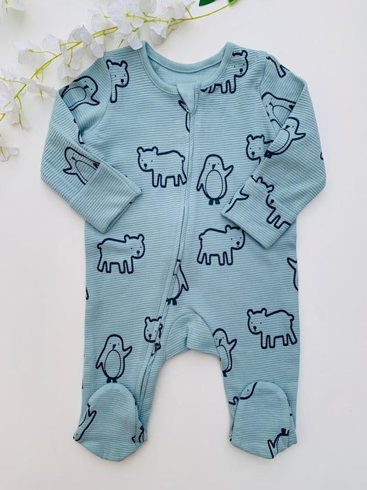 George Printed Bears Zipped Sleepsuit