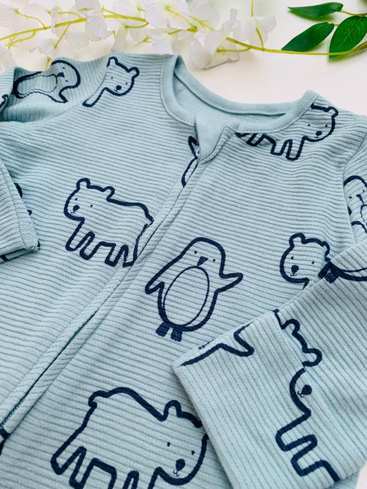George Printed Bears Zipped Sleepsuit