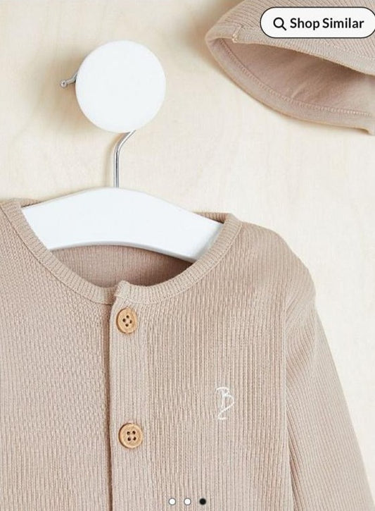 George Brown Ribbed All in one & Bucket Hat Set