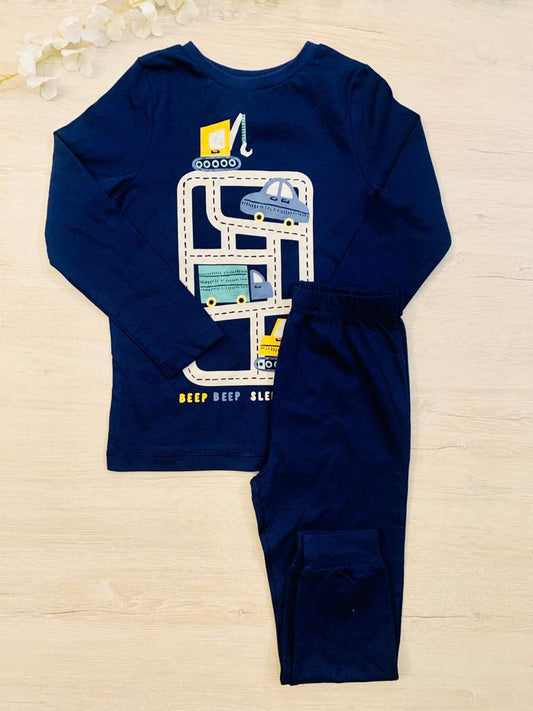 George Printed Cars & Trucks Shirt & Trouser Set