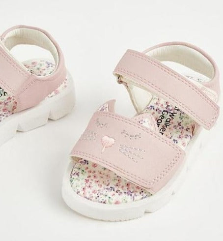 George Cat Face Floral Sandals