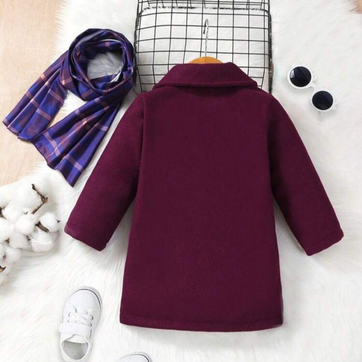 SHEIN Woollen Long Coat with Muffler Set