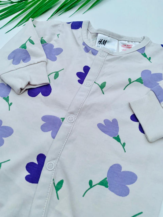 H&M Printed Floral Sleepsuits
