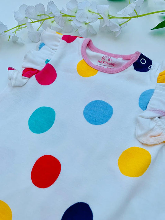 Next Printed Colourful Dots Romper