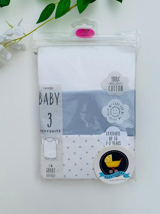 George Pack of 3 Half Sleeves Bodysuits