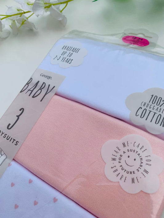 George pack of 3 Half Sleeves Bodysuits