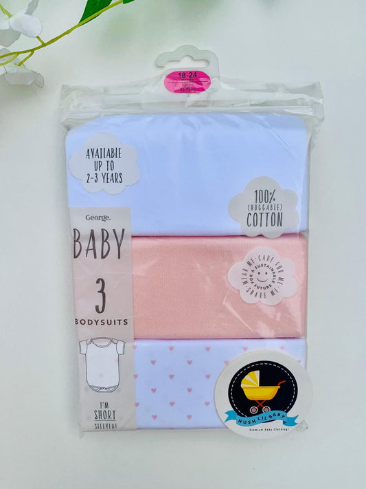 George pack of 3 Half Sleeves Bodysuits