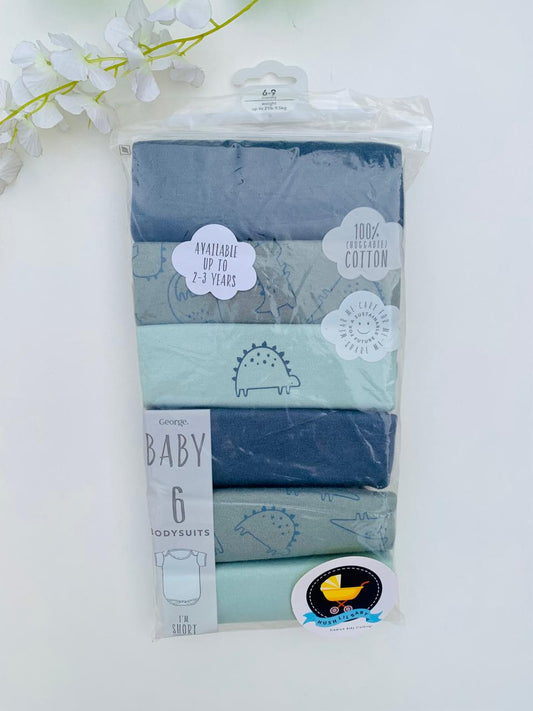 George Pack of 6 Half sleeves Bodysuits