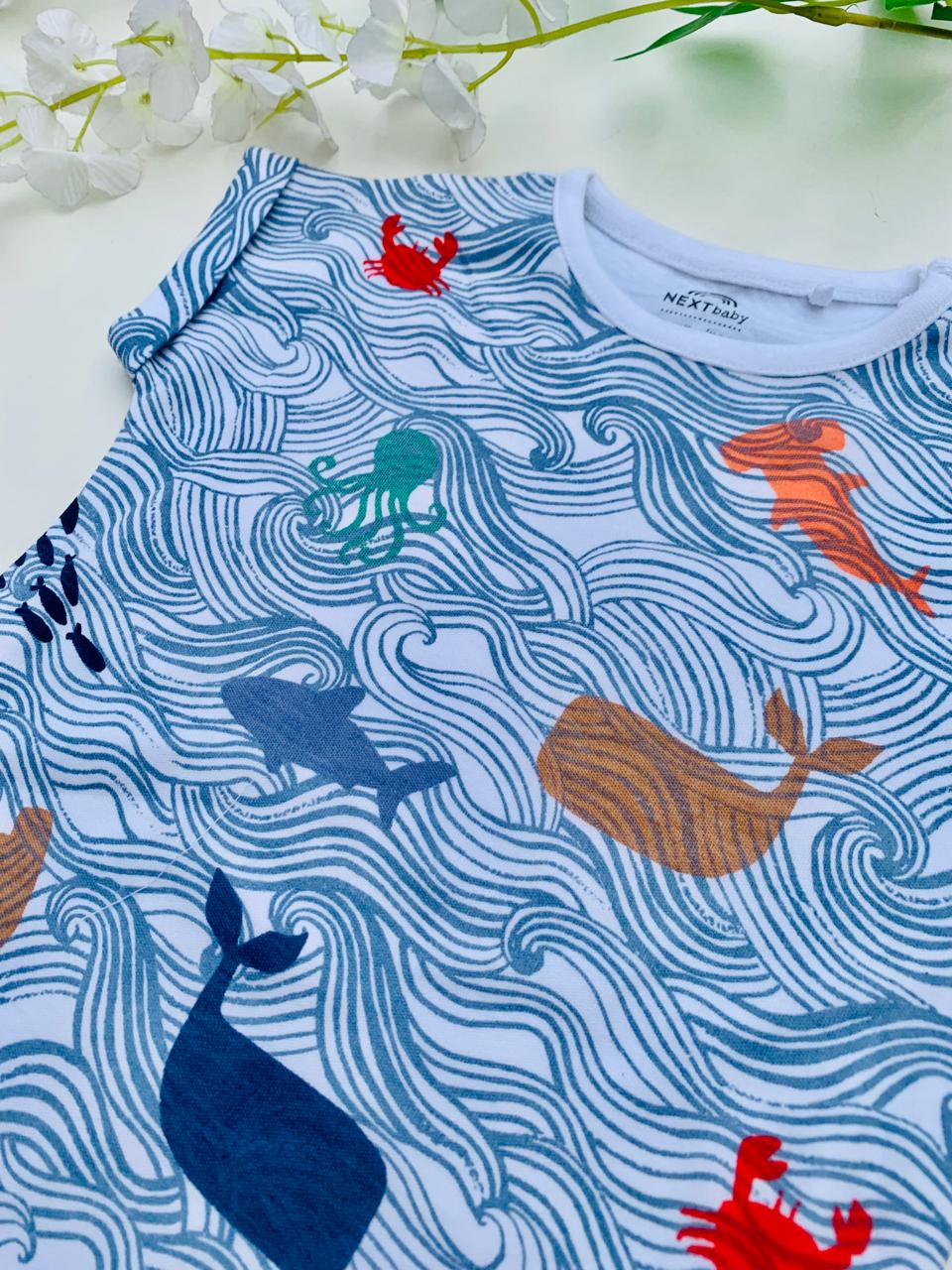 Next Printed Whale Romper