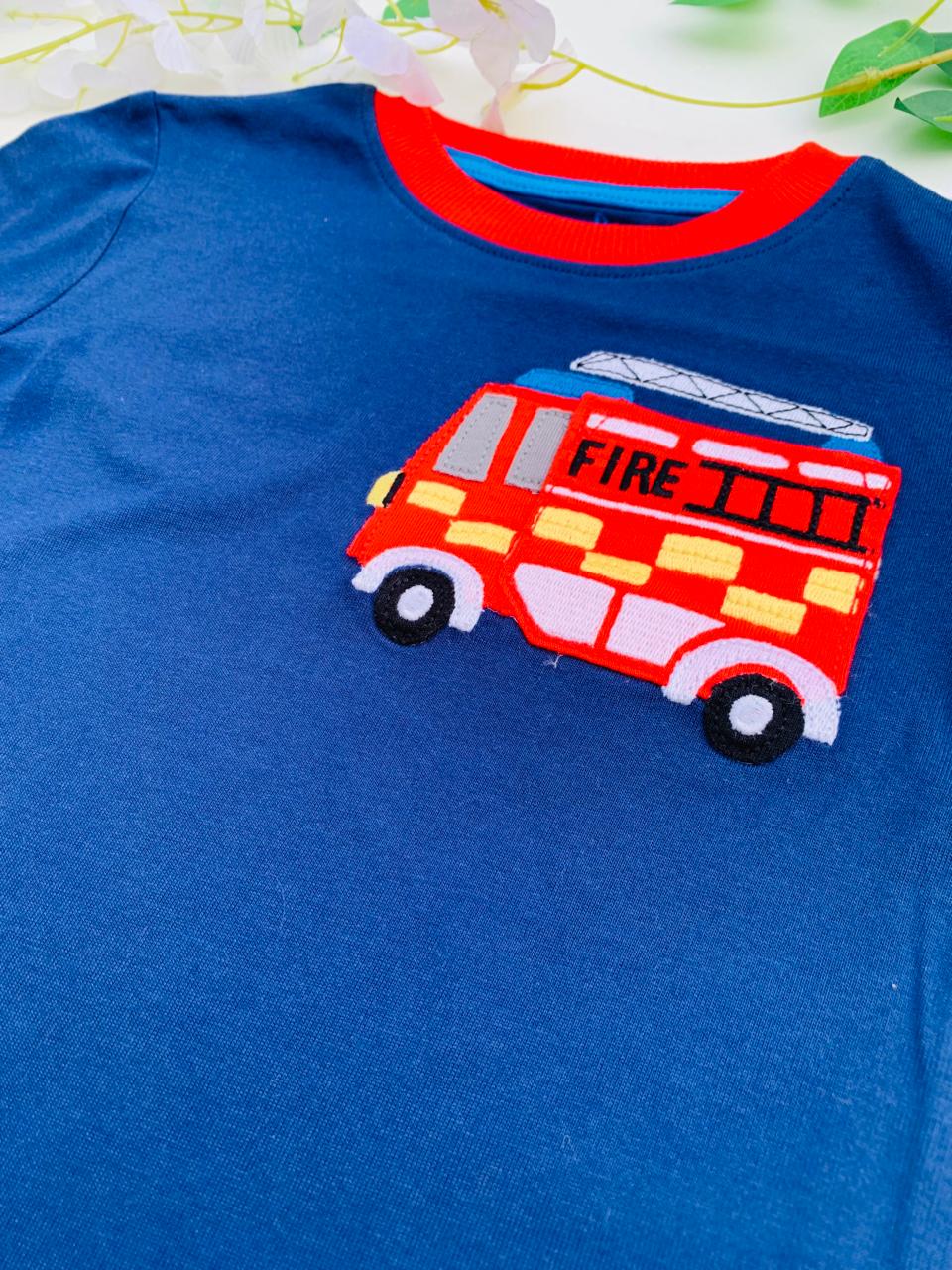 Next Embroided Fire Shirt & Shorts Set