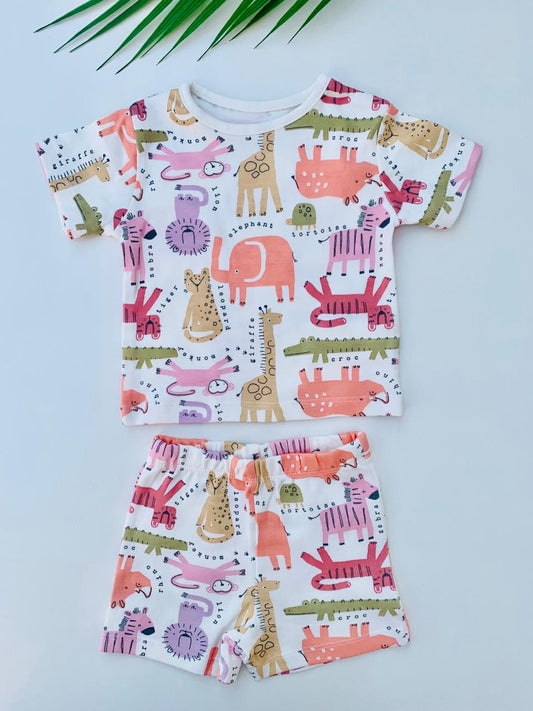 George Safari Animal Shirt & Shorts Set