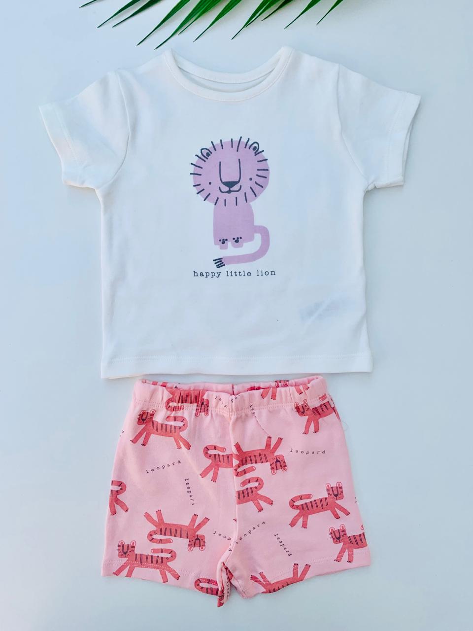 George Printed Lion Shirt & Shorts Set