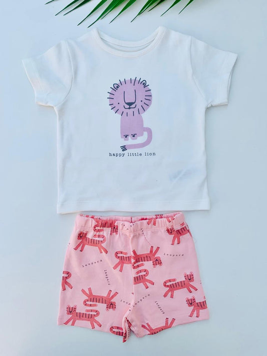George Printed Lion Shirt & Shorts Set