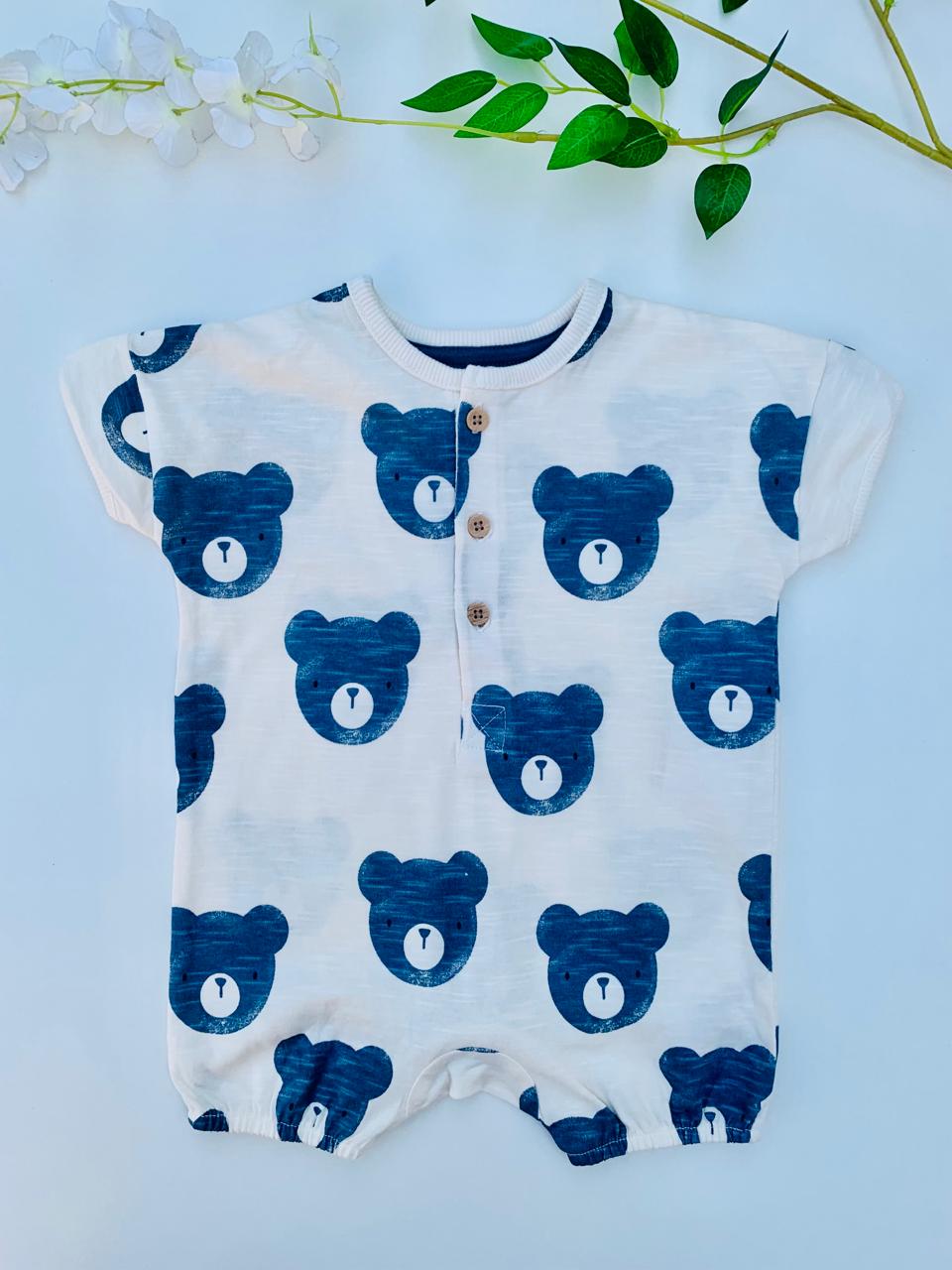 George Printed Bear Face Romper