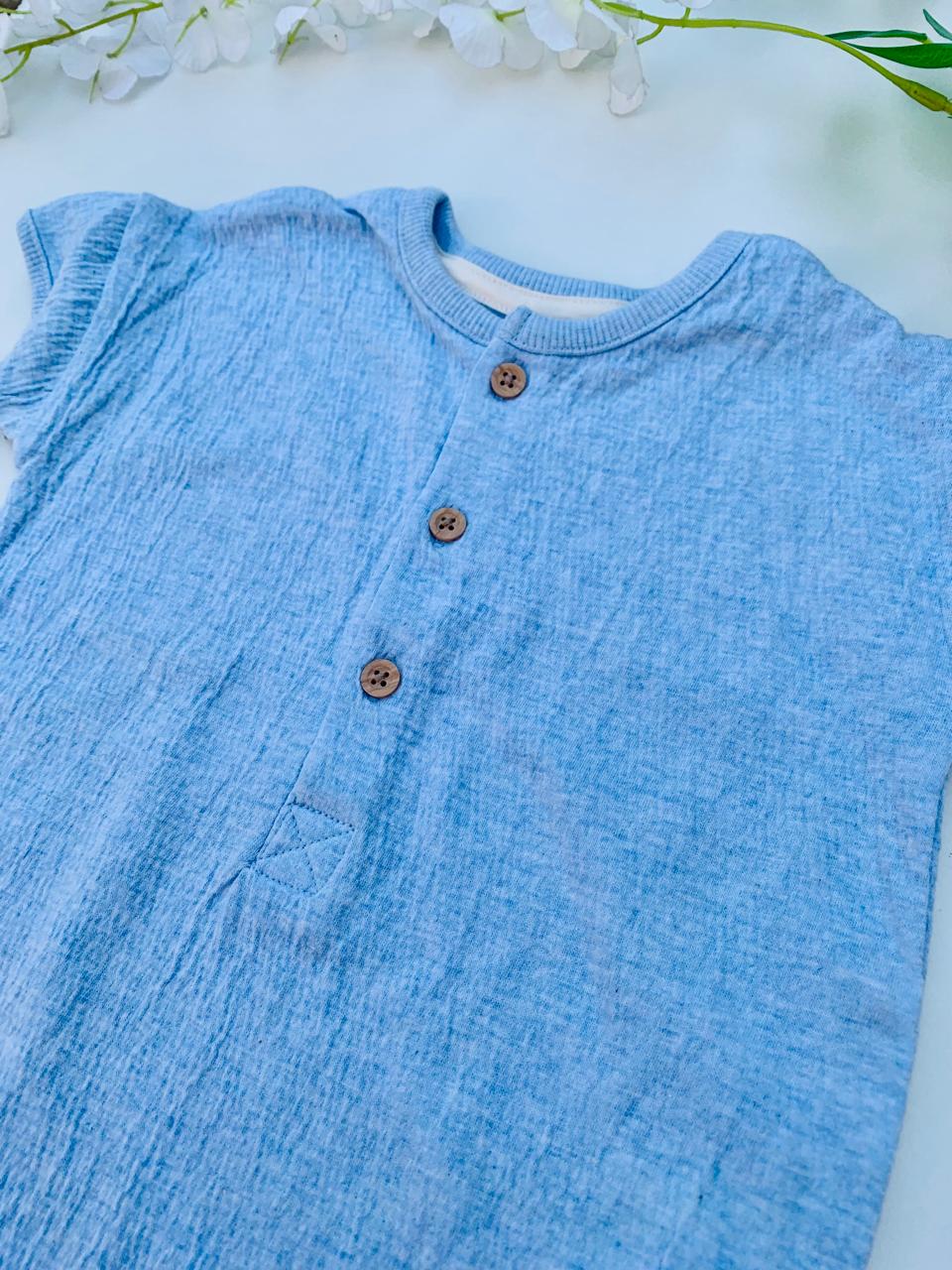 George Plain Blue Romper