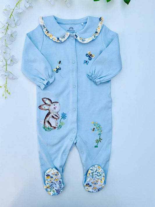 Next Printed Flowers Rabbit Sleepsuit