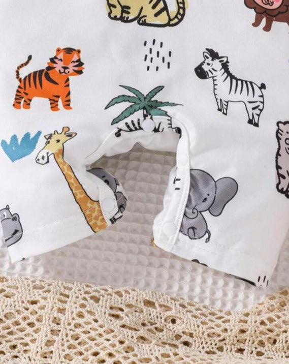 SHEIN Animal Print Polo Romper