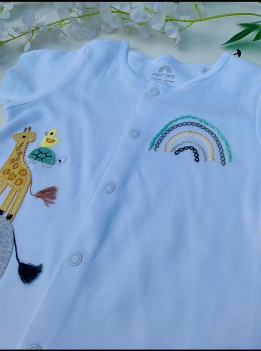 Next Embroided Safari Animal Romper