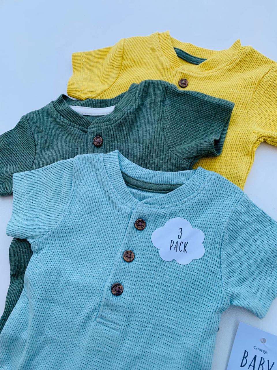 George Pack Of 3 Half Sleeves Bodysuits
