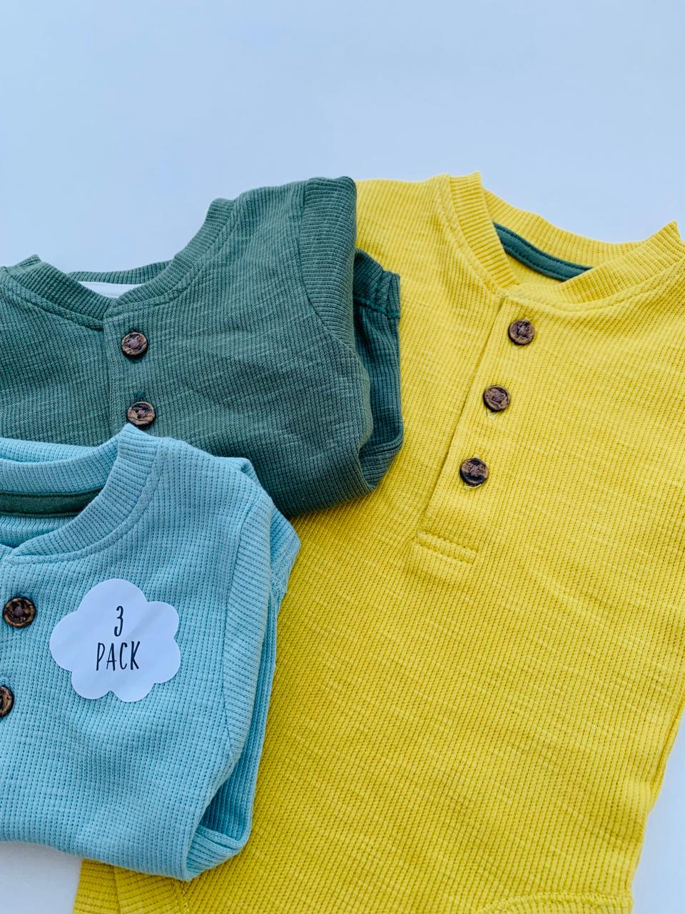 George Pack Of 3 Half Sleeves Bodysuits