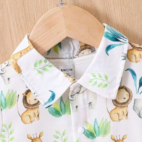 SHEIN Safari Shirt & Shorts Set