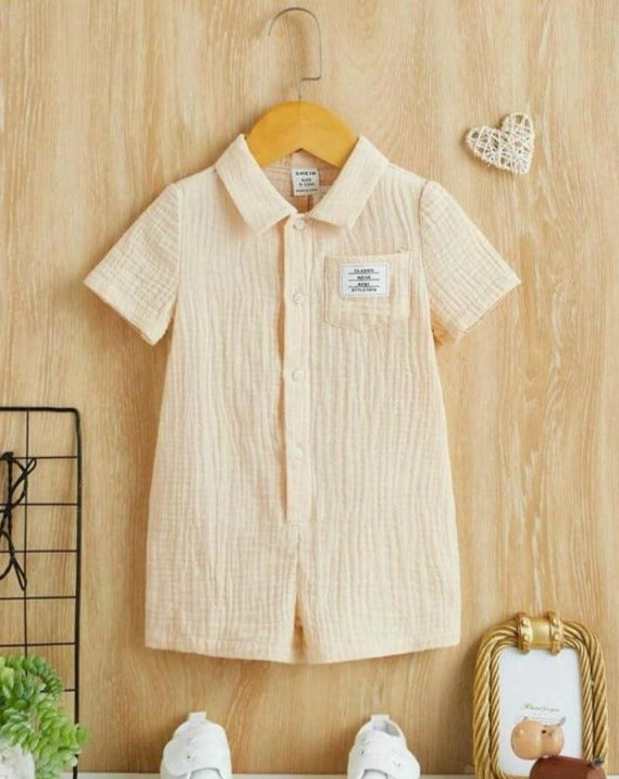 SHEIN Plain Cream Romper