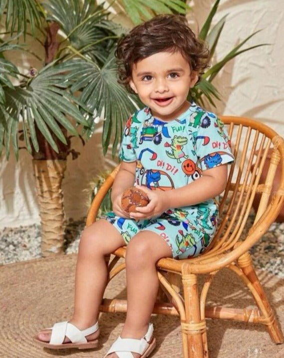 SHEIN "FUN" Shirt & Shorts Set