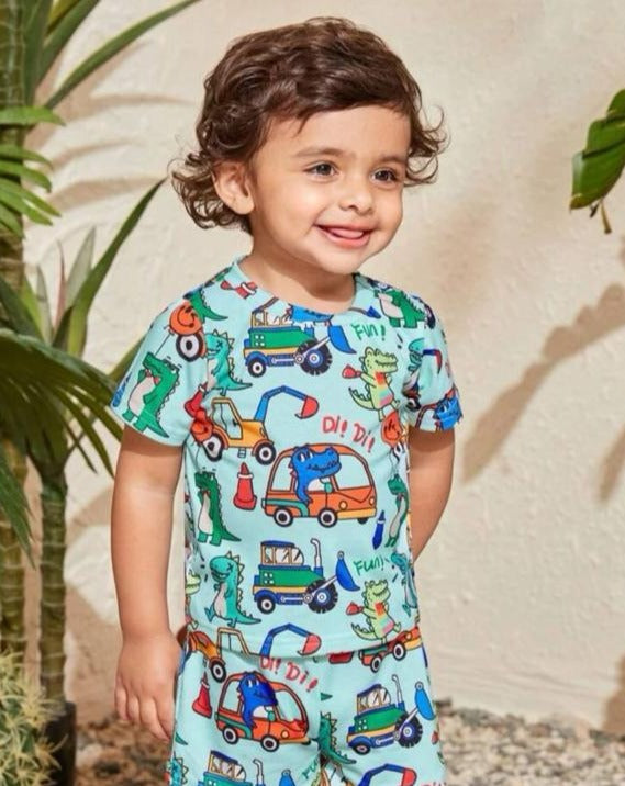 SHEIN "FUN" Shirt & Shorts Set