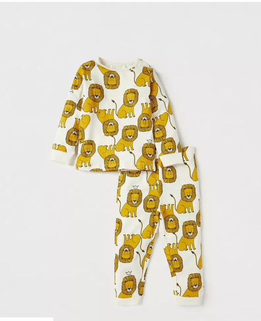 Juniors Printed Lions Shirt & Trouser Set