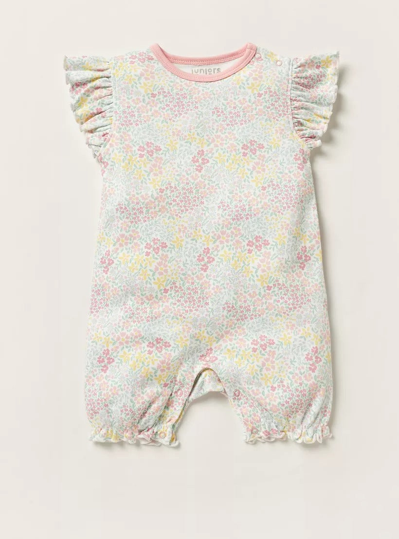 Juniors Printed Flowers Romper
