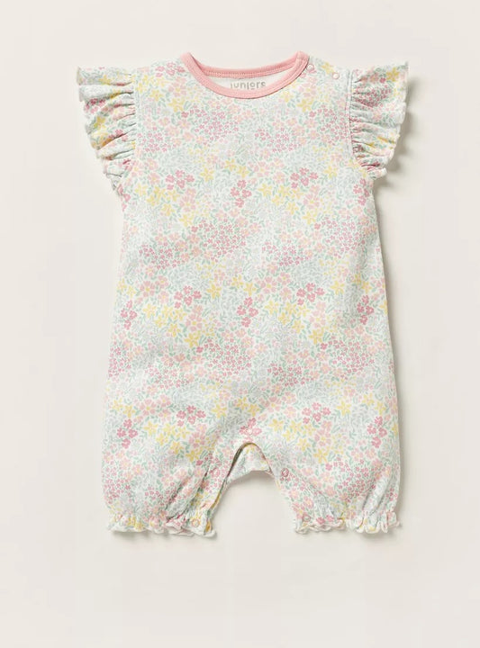 Juniors Printed Flowers Romper