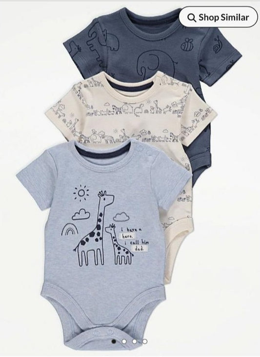 George Pack of 3 Half Sleeves Bodysuits