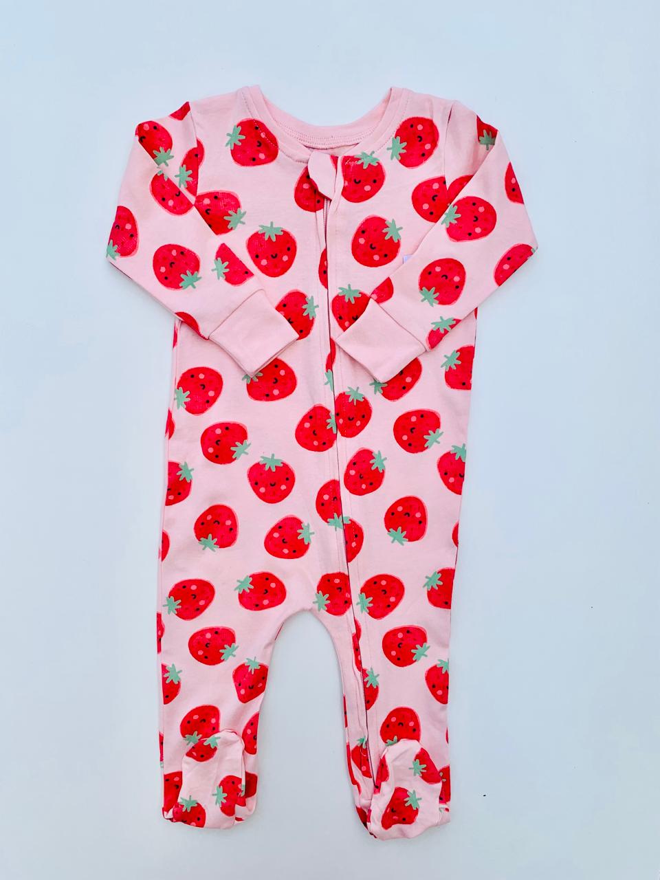 Matalan Printed Strawberry Sleepsuit