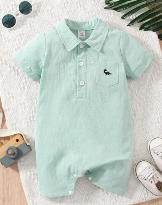 SHEIN Embroided Dino Romper