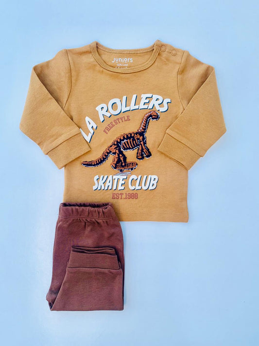 Juniors Printed Dino Shirt & Trouser Set