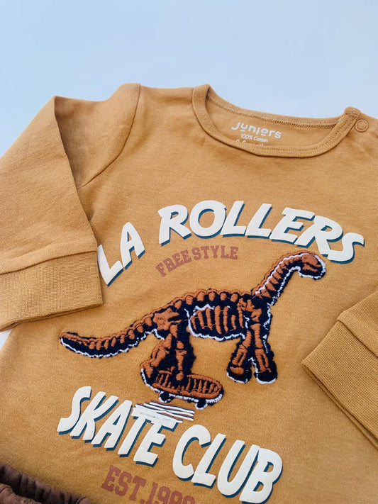 Juniors Printed Dino Shirt & Trouser Set