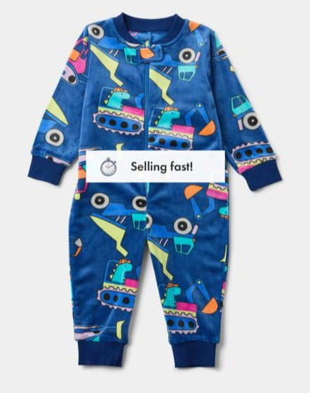 Matalan Velour Zipped Sleepsuit
