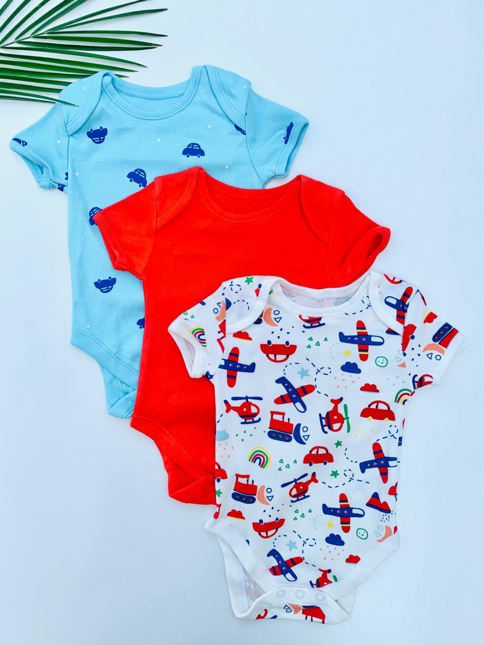 George Pack of 3 Half Sleeves Bodysuits