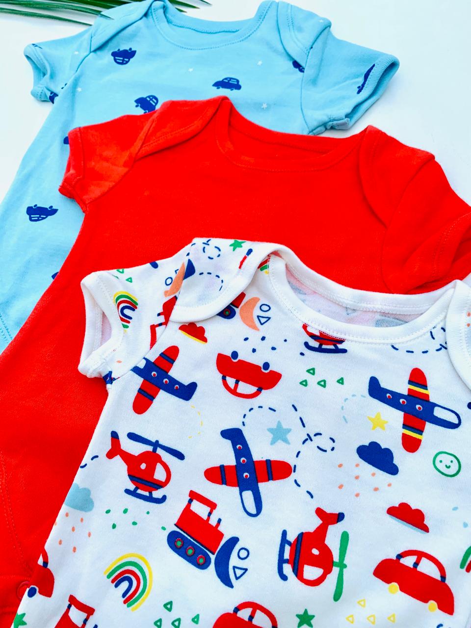 George Pack of 3 Half Sleeves Bodysuits