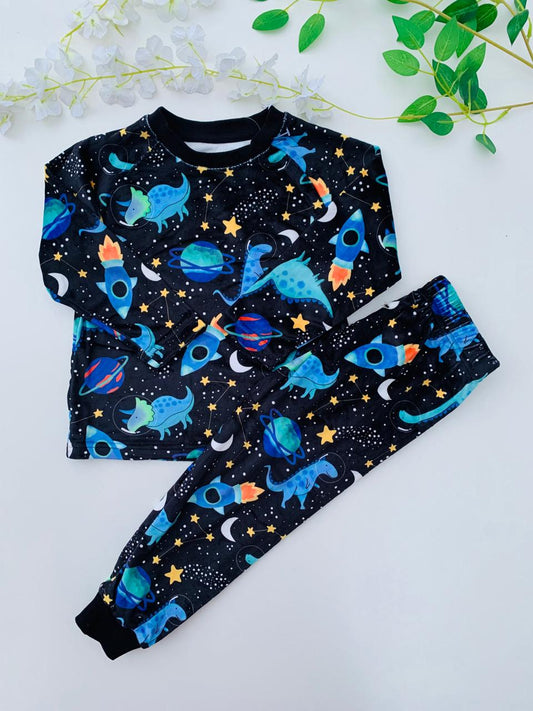 Matalan Velour Space Themed Shirt & Trouser Set